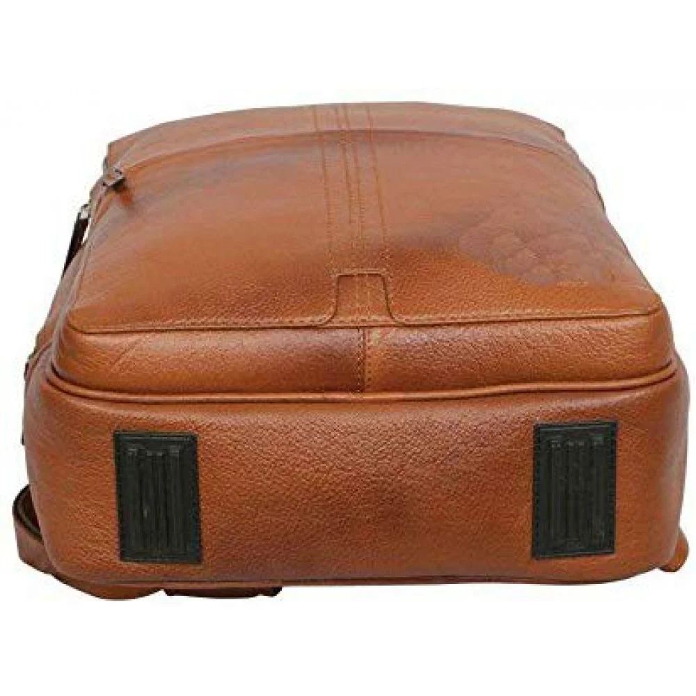 15 inch Leather Laptop Backpack - Tan