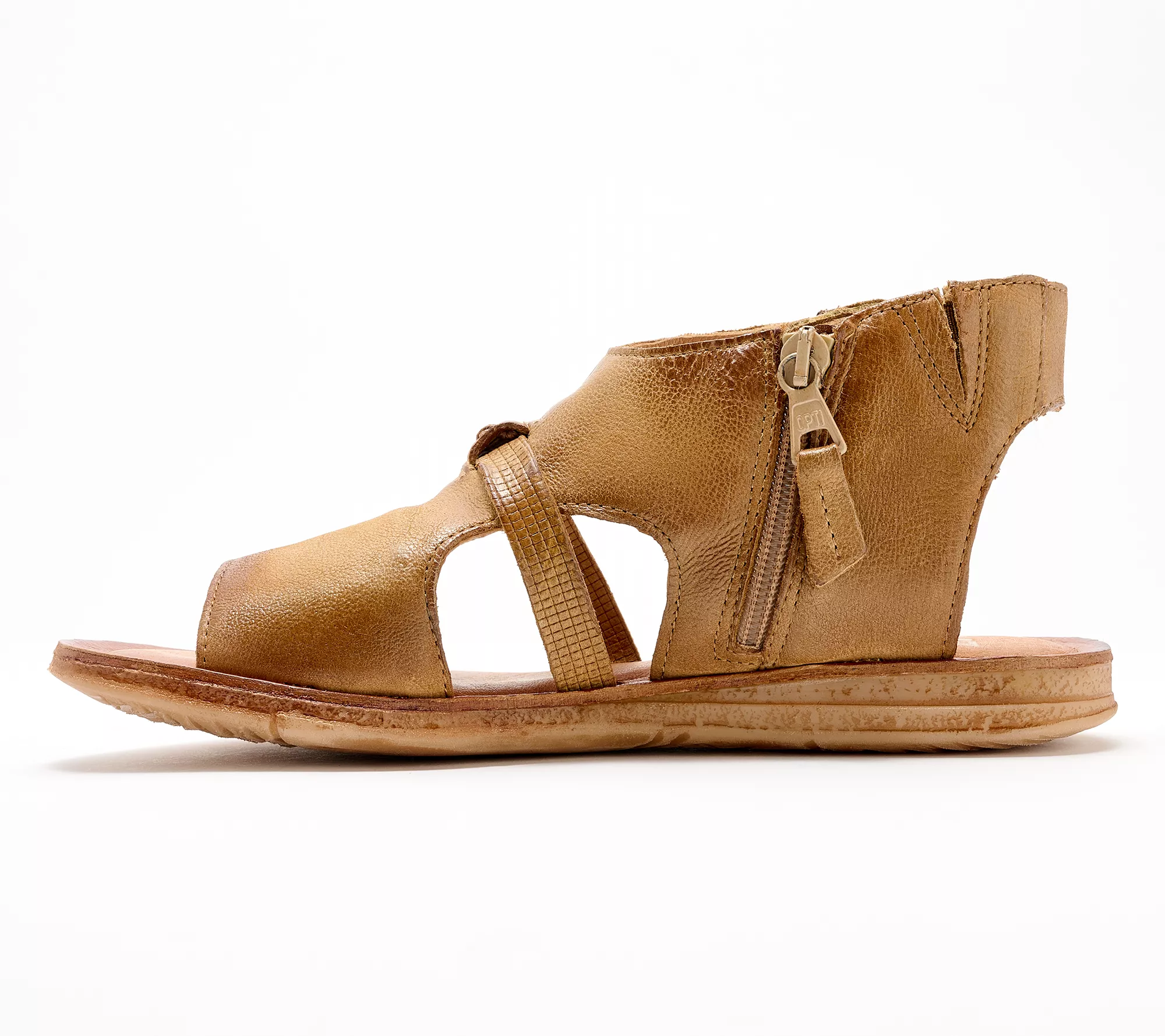 "As Is" Miz Mooz Leather Side-Zip Sandals - Finnley