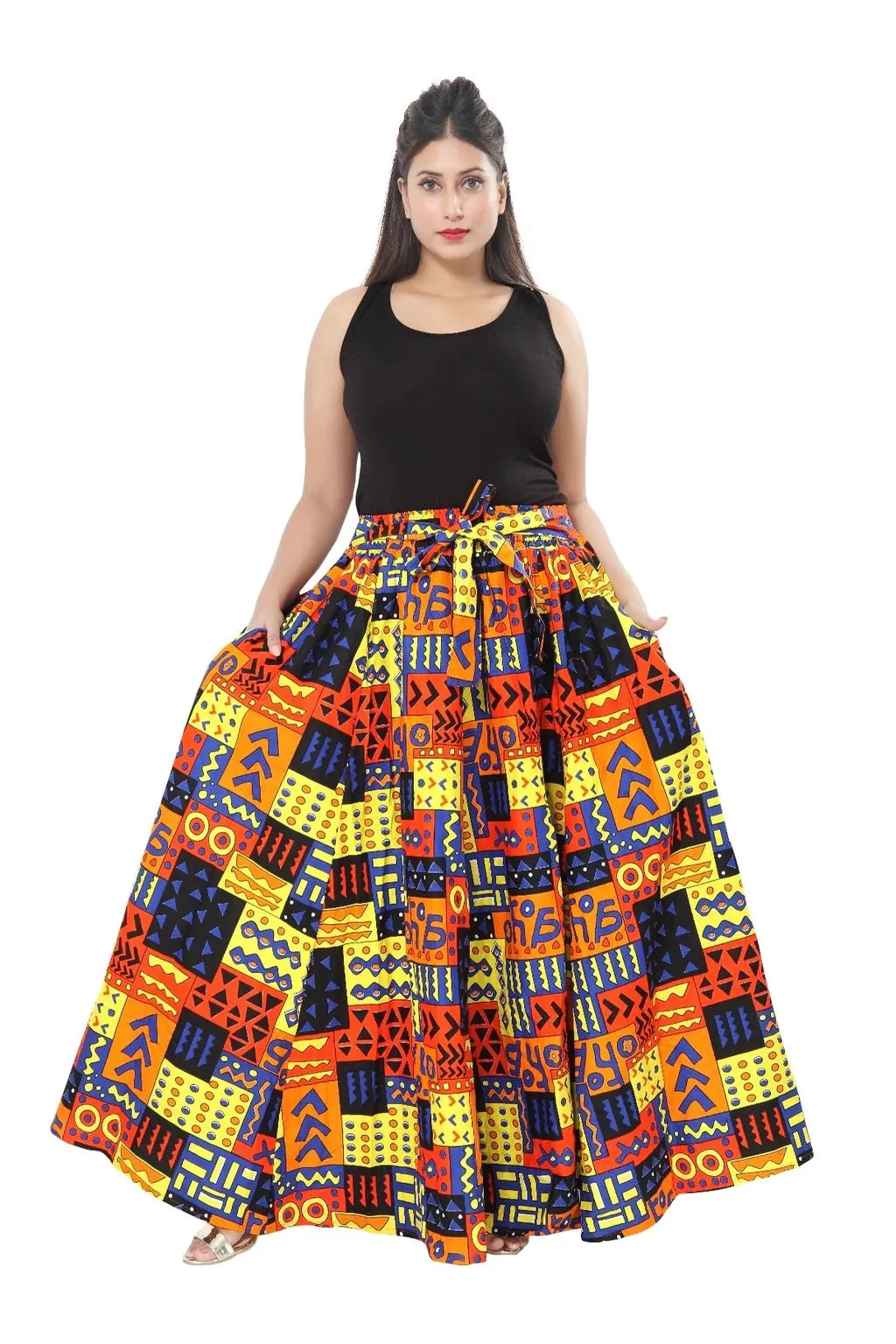 African Print Maxi Skirt