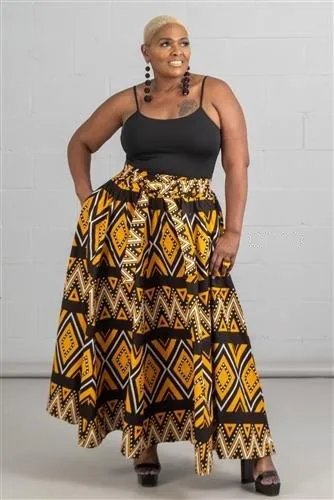 African Print Maxi Skirt