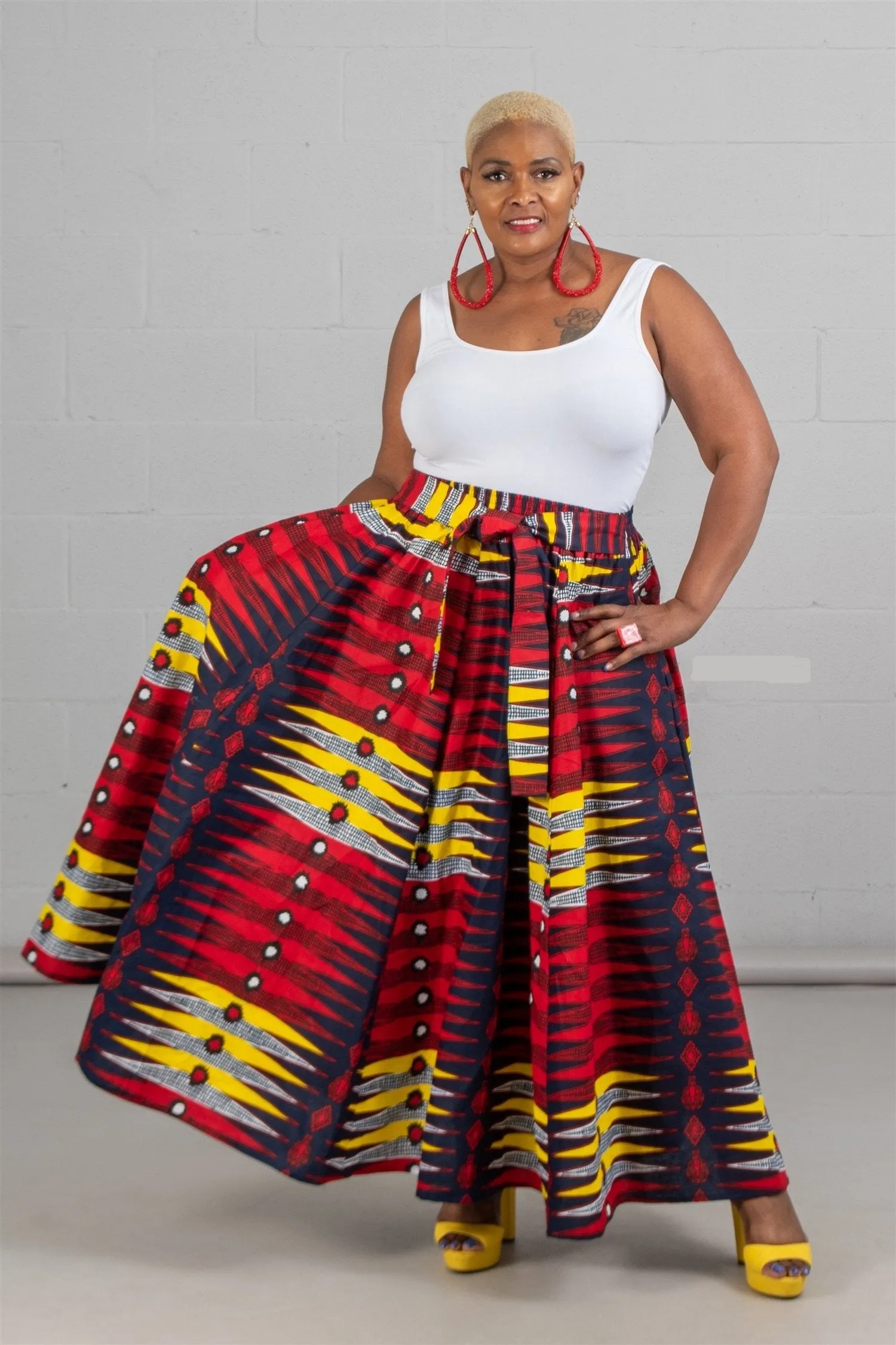 African Print Maxi Skirt