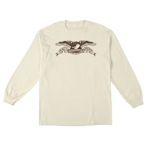 ANTIHERO SKATEBOARDS BASIC EAGLE LONG SLEEVE NATURAL/BROWN