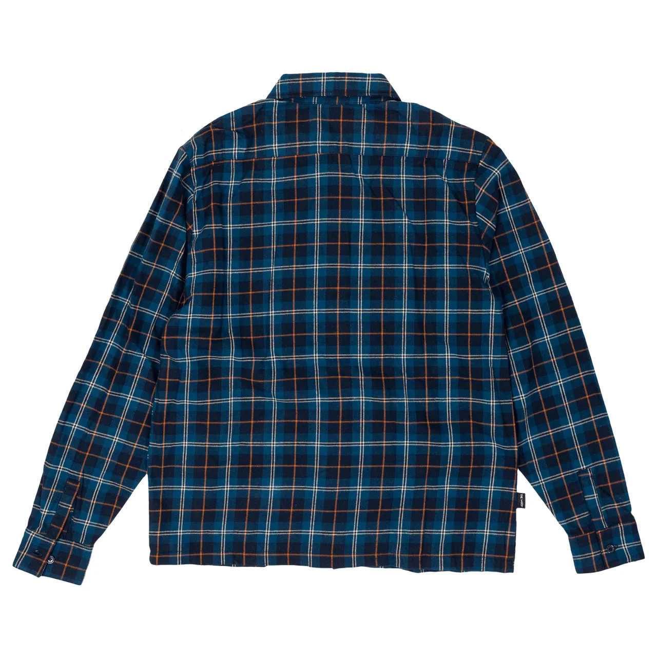 ANTIHERO SKATEBOARDS EAGLE LONG SLEEVE FLANNEL NAVY BLUE/ORANGE