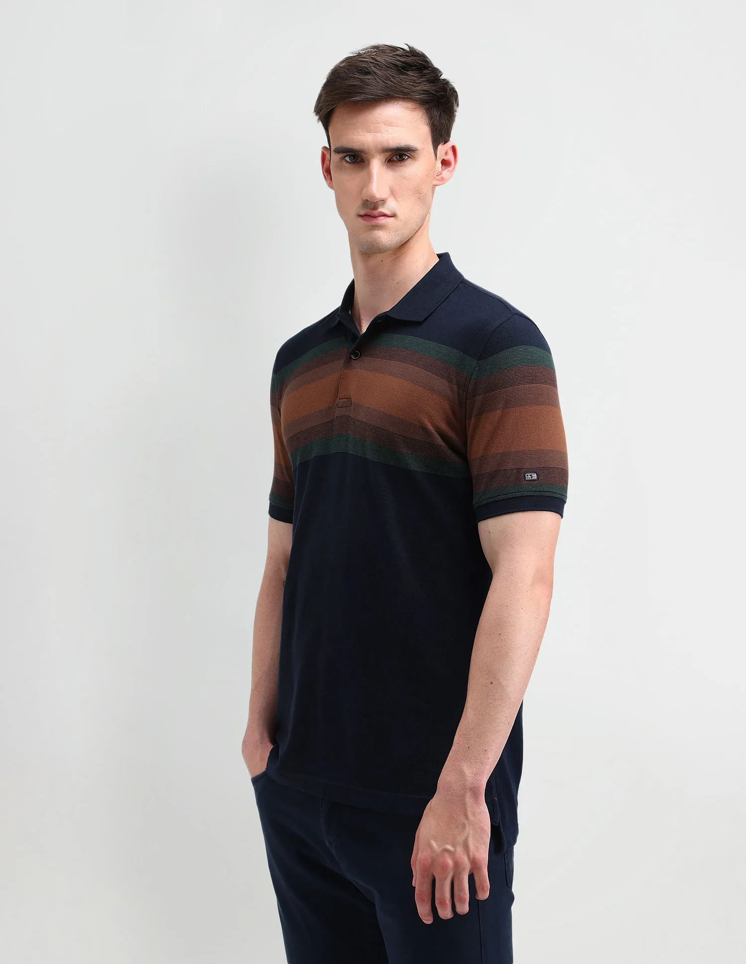 Arrow Sport Horizontal Striped Polo Shirt