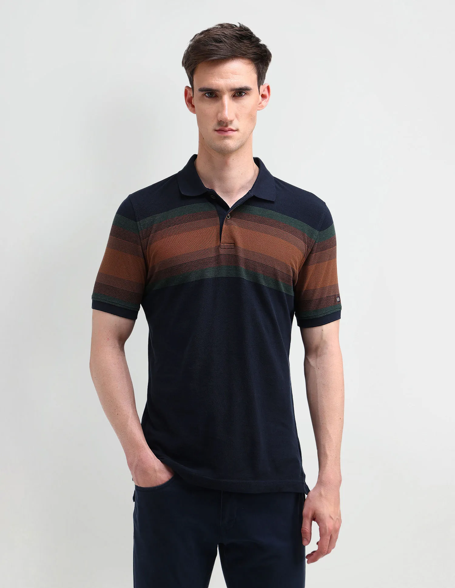 Arrow Sport Horizontal Striped Polo Shirt