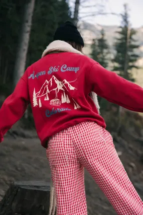 Aspen Ski Camp Crewneck in Red