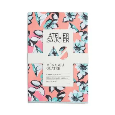 Atelier Saucier Morning Glory Napkins, Set of 4