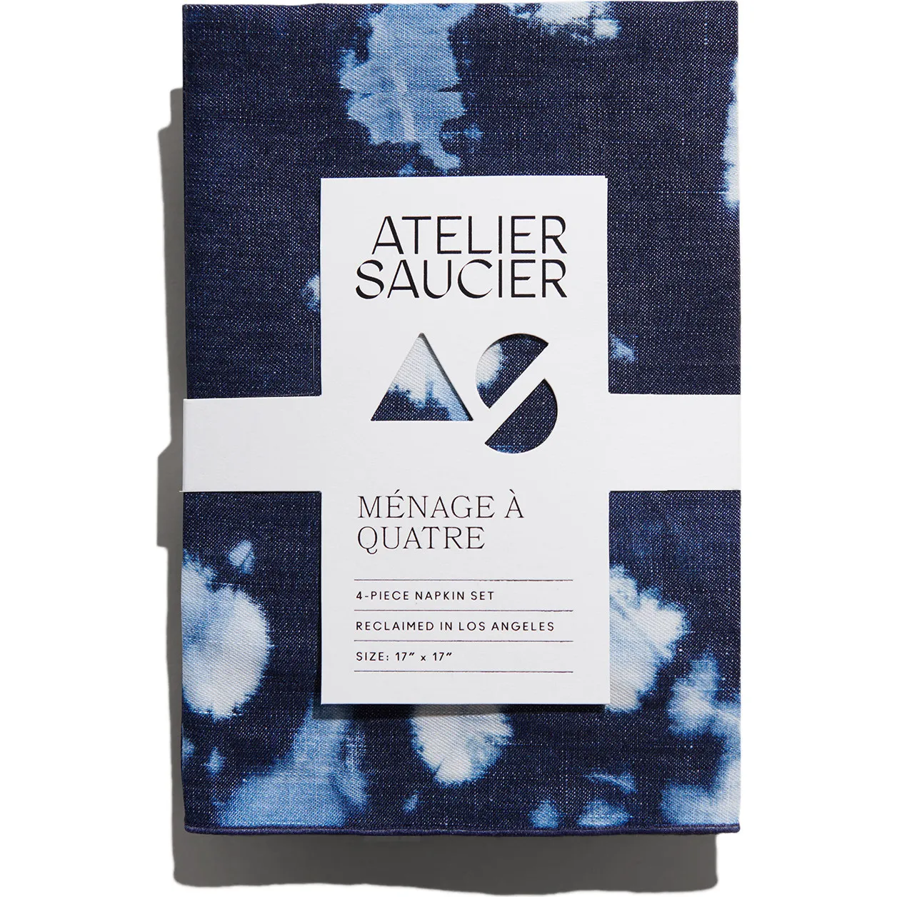 Atelier Saucier Tie Dye Denim Napkins, 4-Piece Set