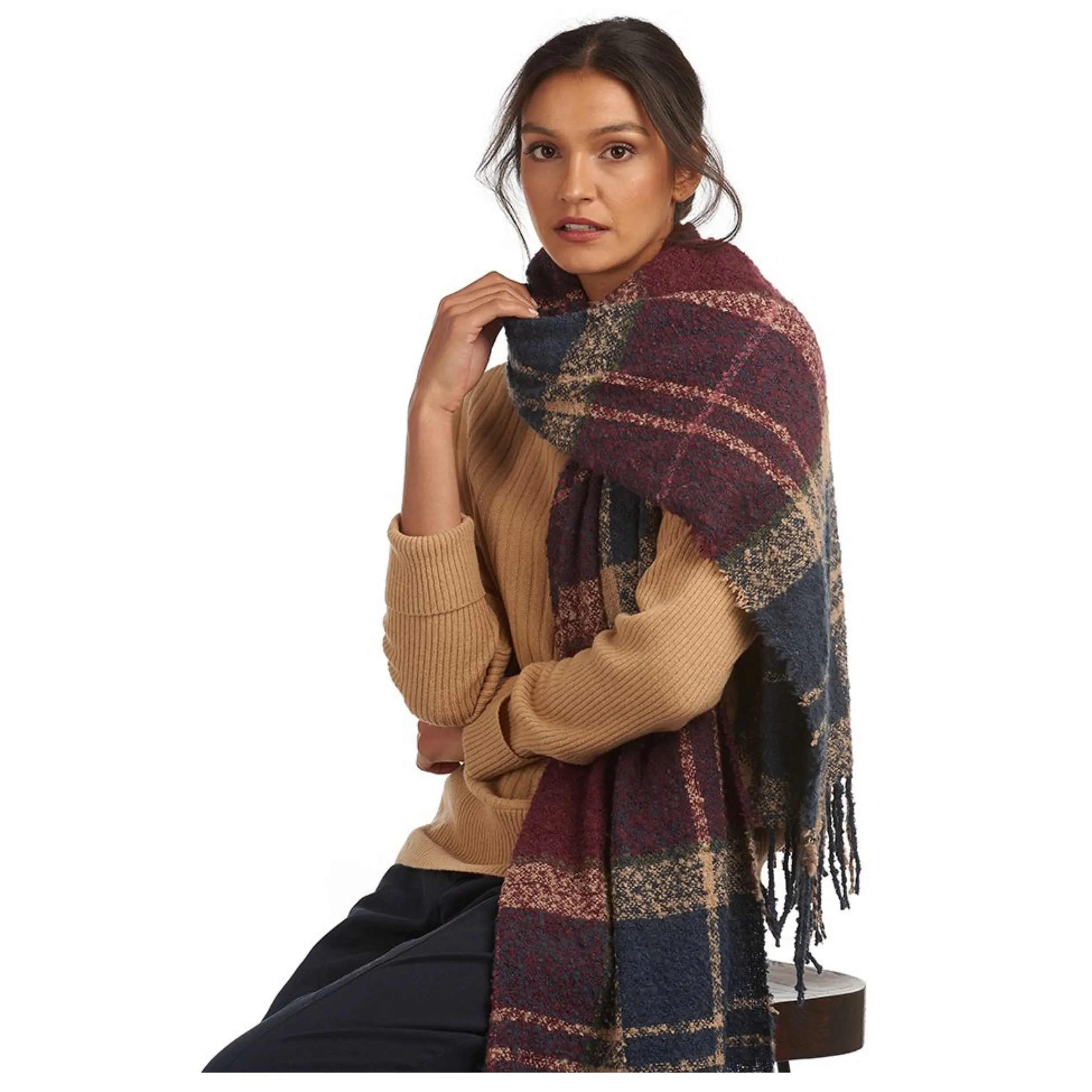 Barbour Boucle Scarf LSC0120 - Damson