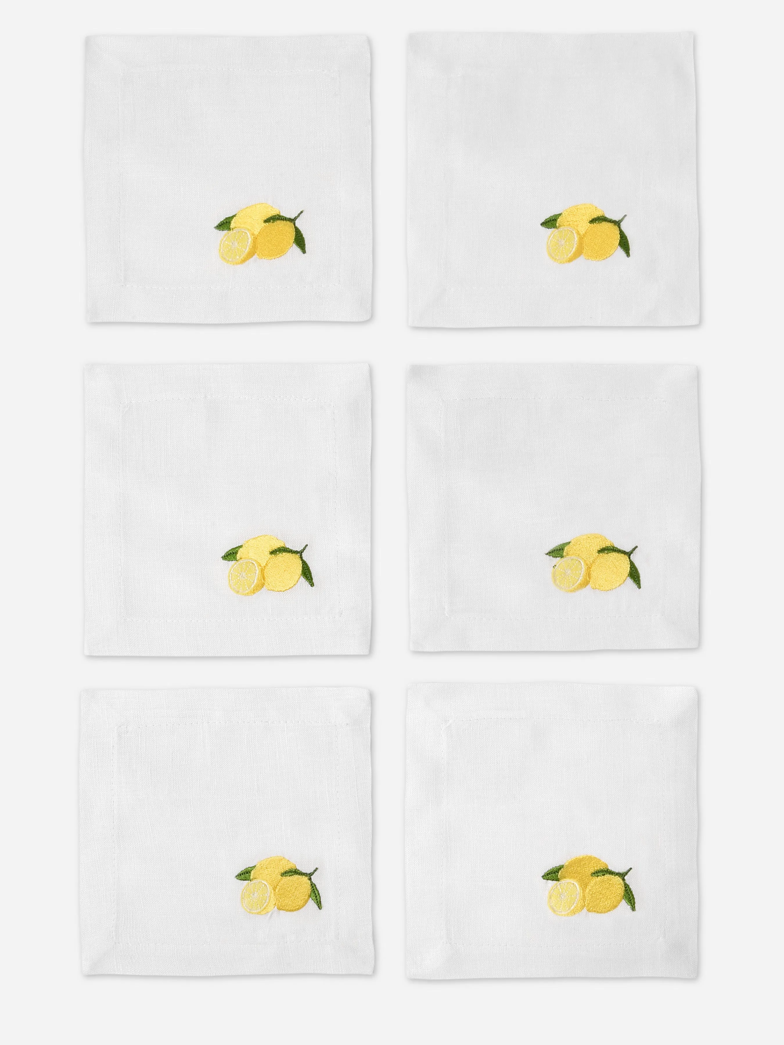     BARIOLES CASA  Set of 6 Linen Cocktail Napkins    