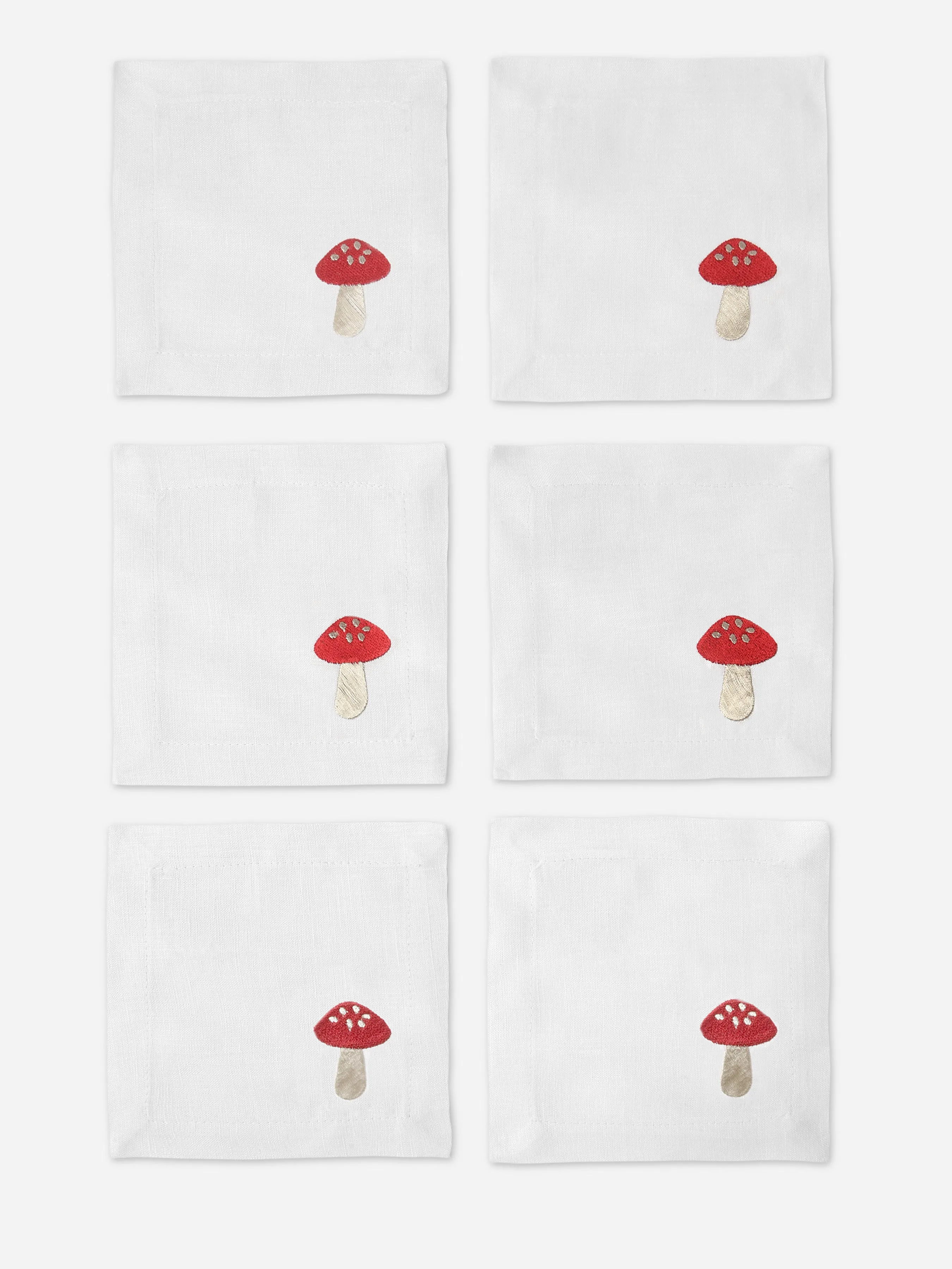     BARIOLES CASA  Set of 6 Linen Cocktail Napkins    