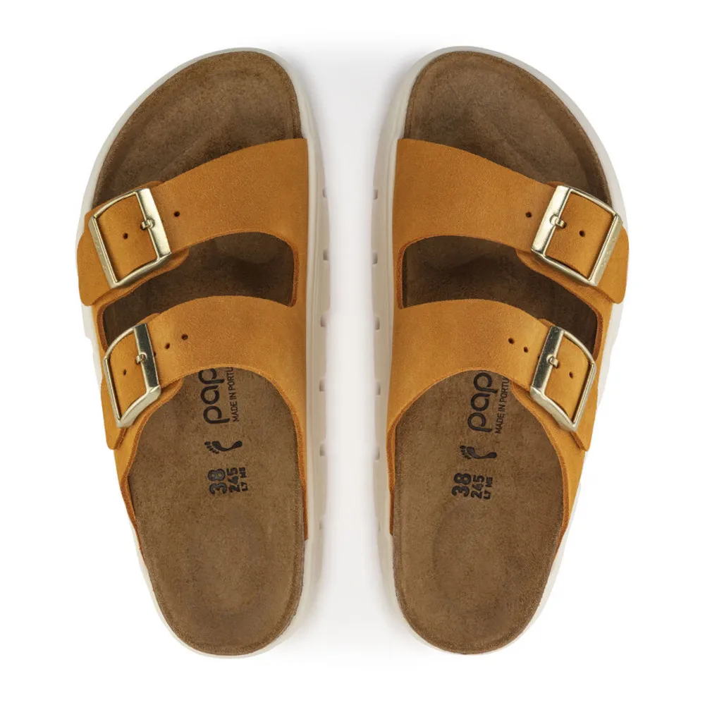 Birkenstock Papillio Arizona Chunky Apricot Suede Women’s Sandals (Narrow)