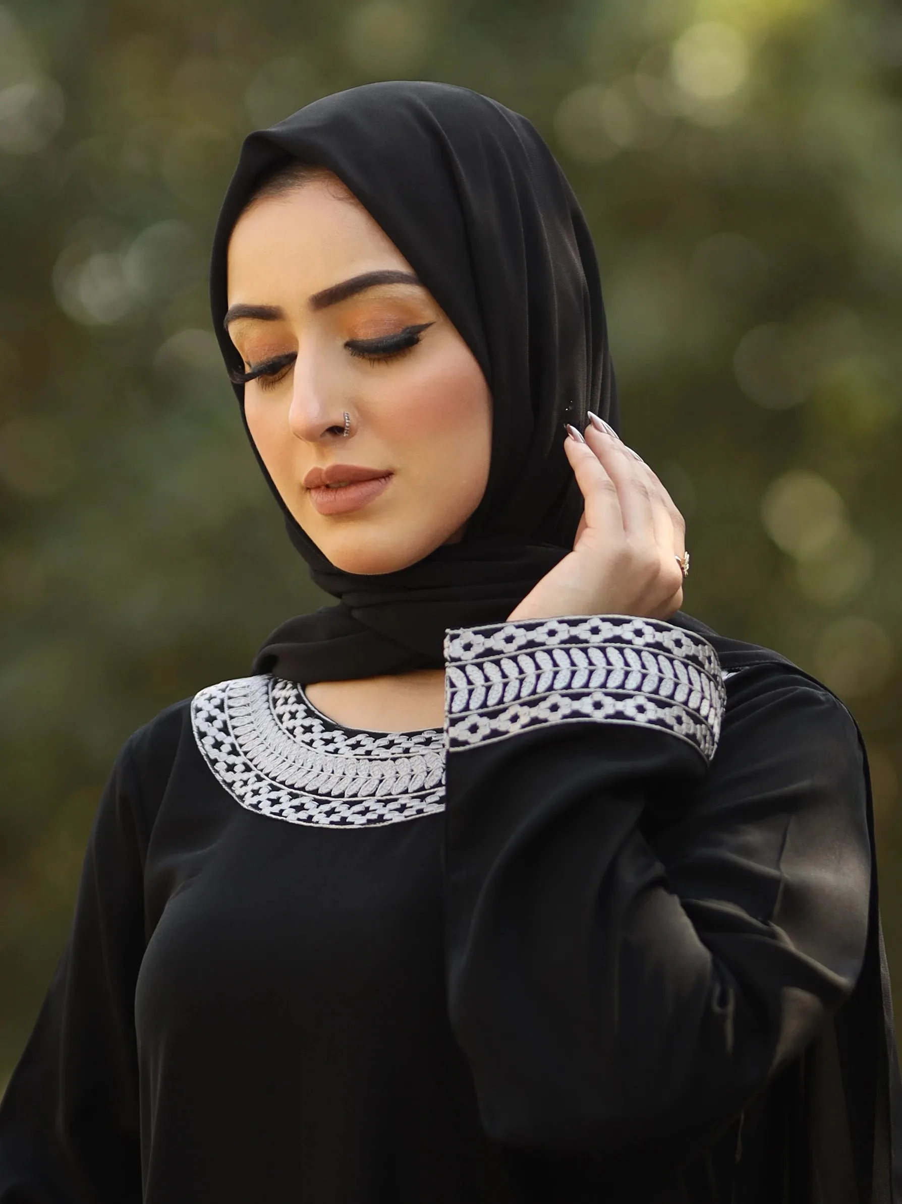 Black Opaque Chiffon Scarf