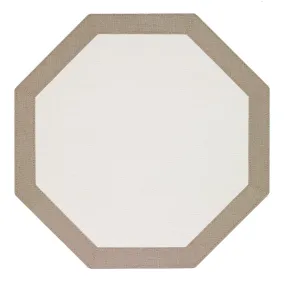 Bordino Octagon Placemats - White/Oatmeal