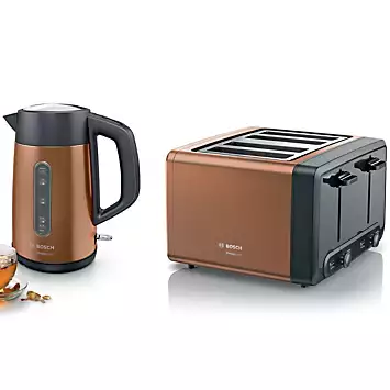 Bosch DesignLine Plus Kettle & 4 Slice Toaster Set - Copper | Kaleidoscope