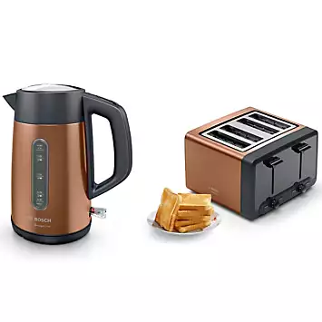 Bosch DesignLine Plus Kettle & 4 Slice Toaster Set - Copper | Kaleidoscope