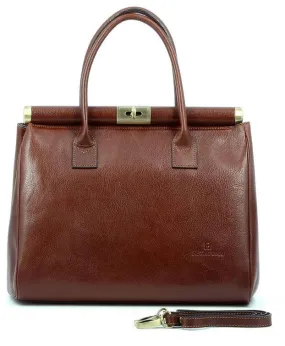 Brown leather cowhide bag 112550