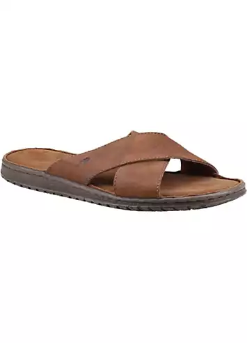 Brown Nile Cross Over Sandals by Hush Puppies | Look Again