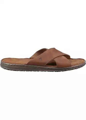 Brown Nile Cross Over Sandals by Hush Puppies | Look Again