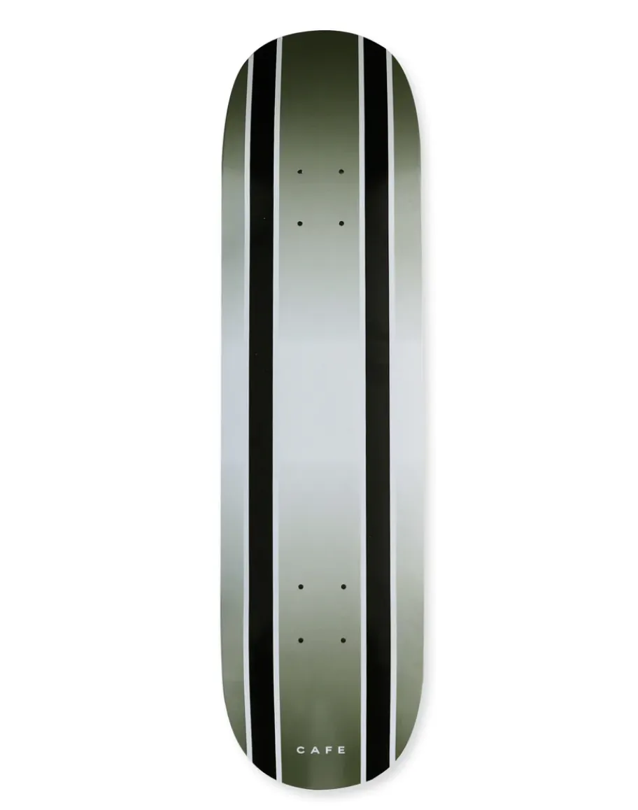 CAFE SKATEBOARDS DOUBLE STRIPE DECK OLIVE 8.25