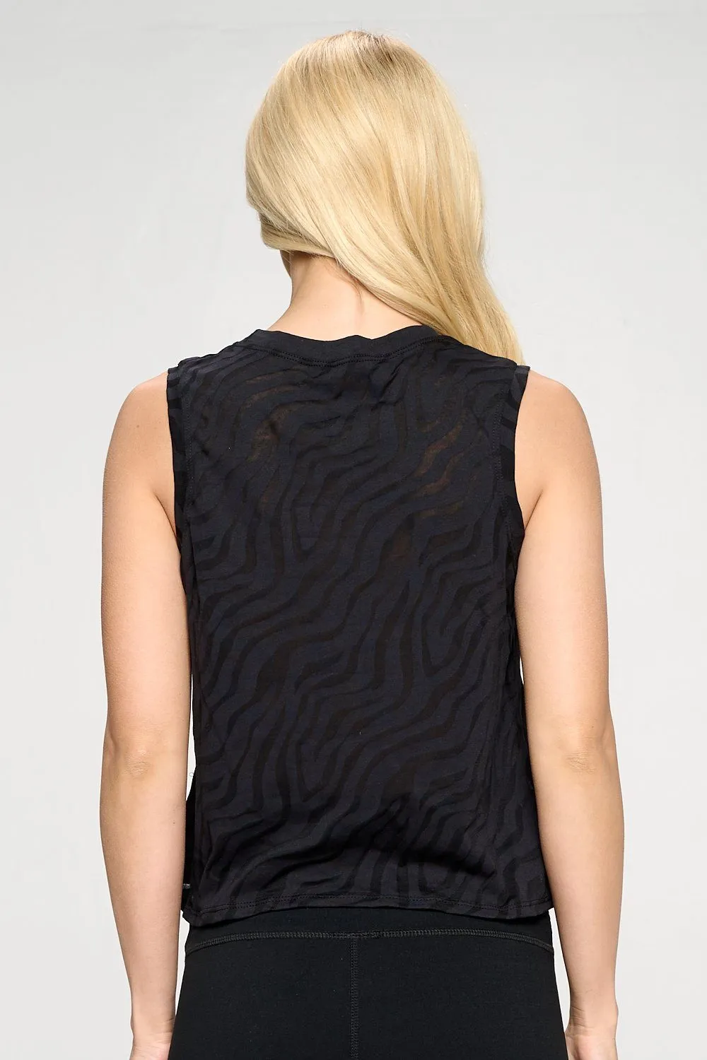 Cece - Black Zebra Burnout Tank