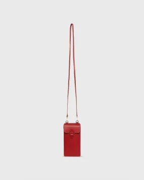 Cell Phone Bag in Red Leather