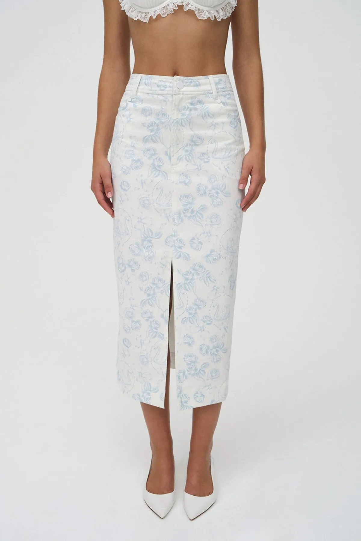 Chantal Midi Skirt - Blue