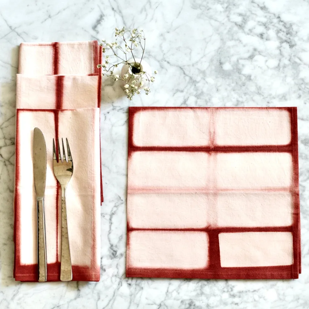 Chechi Rectangle Pattern Shibori Cotton Napkins