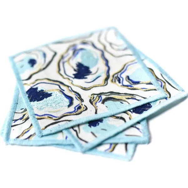 Coton Colors Oyster Print Cocktail Napkins, Set Of 4