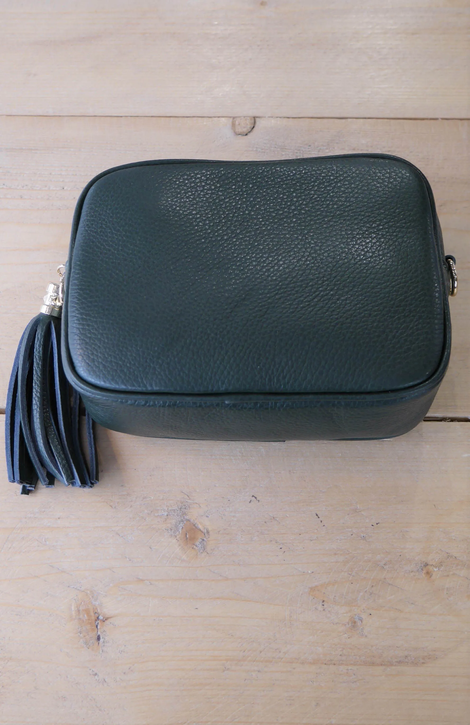 Cross Body Leather Bag Green