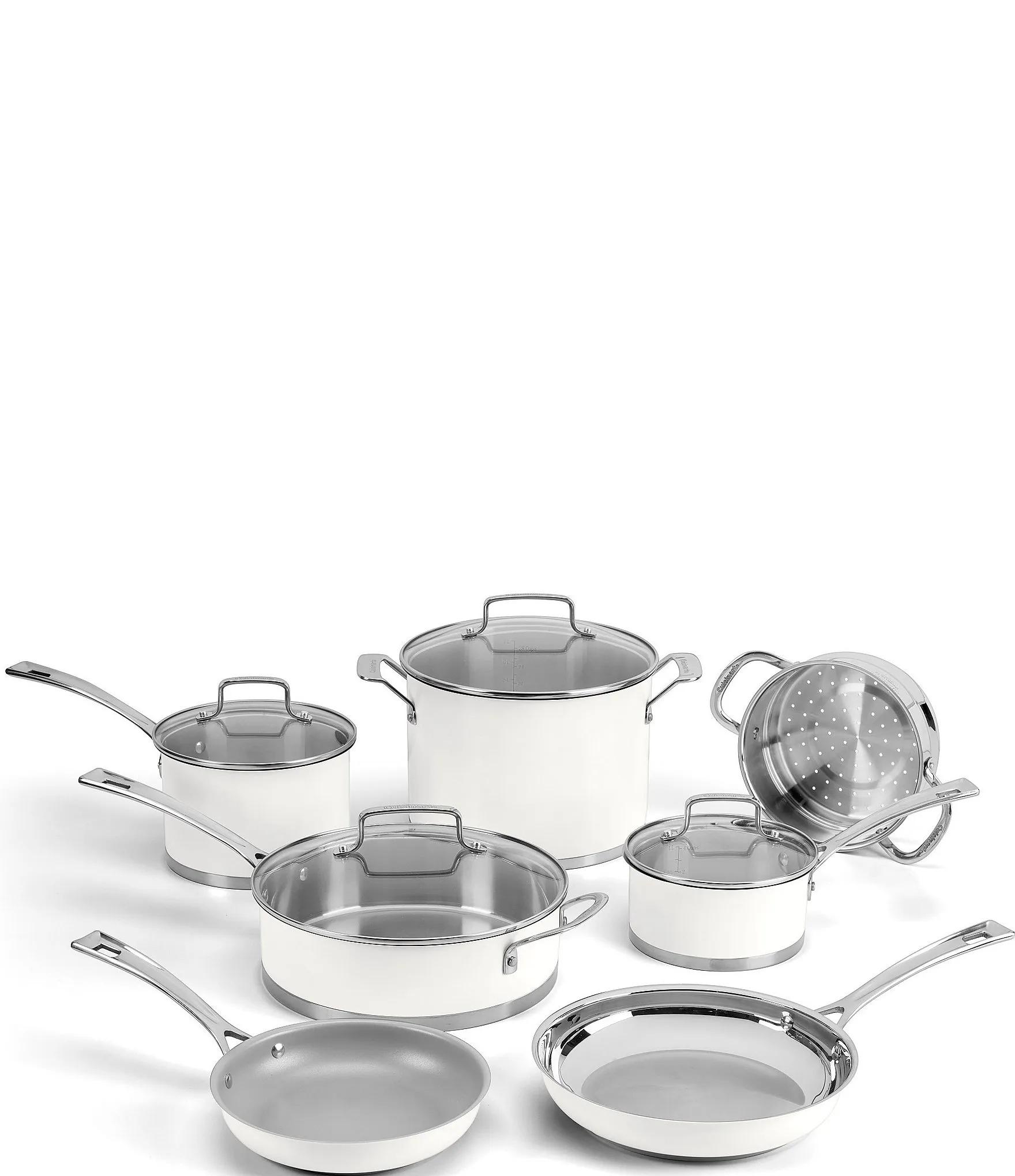 Cuisinart Matte White Stainless Steel 11-Piece Cookware Set