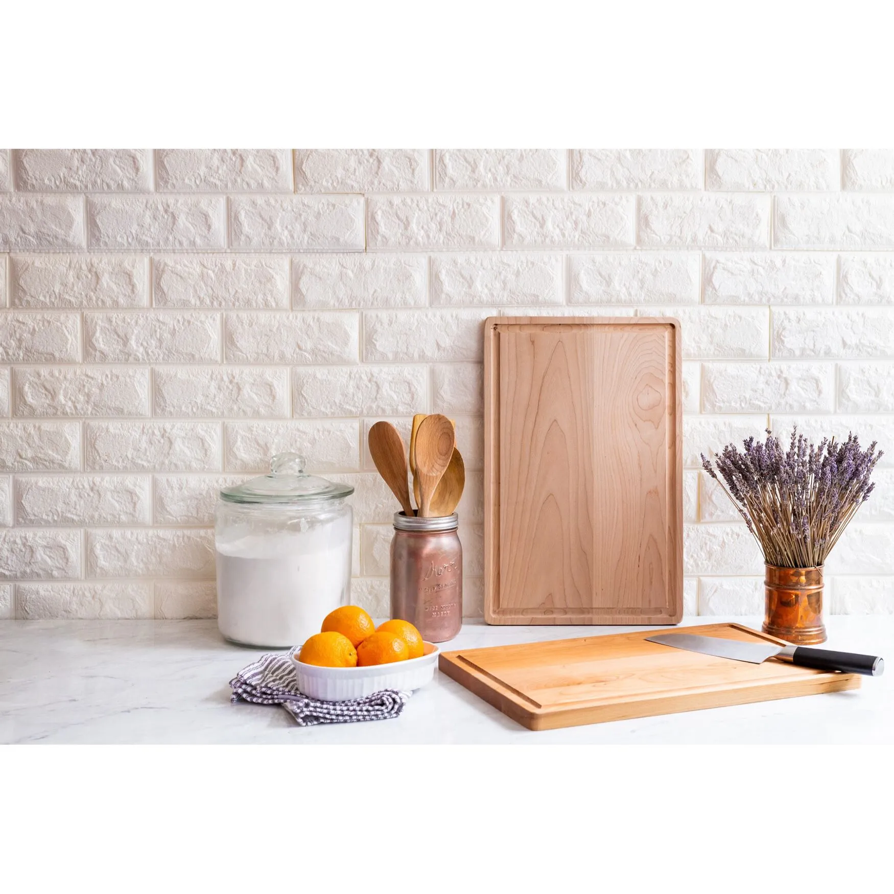 Delice Cherry Rectangle Cutting Board with Juice Drip Groove