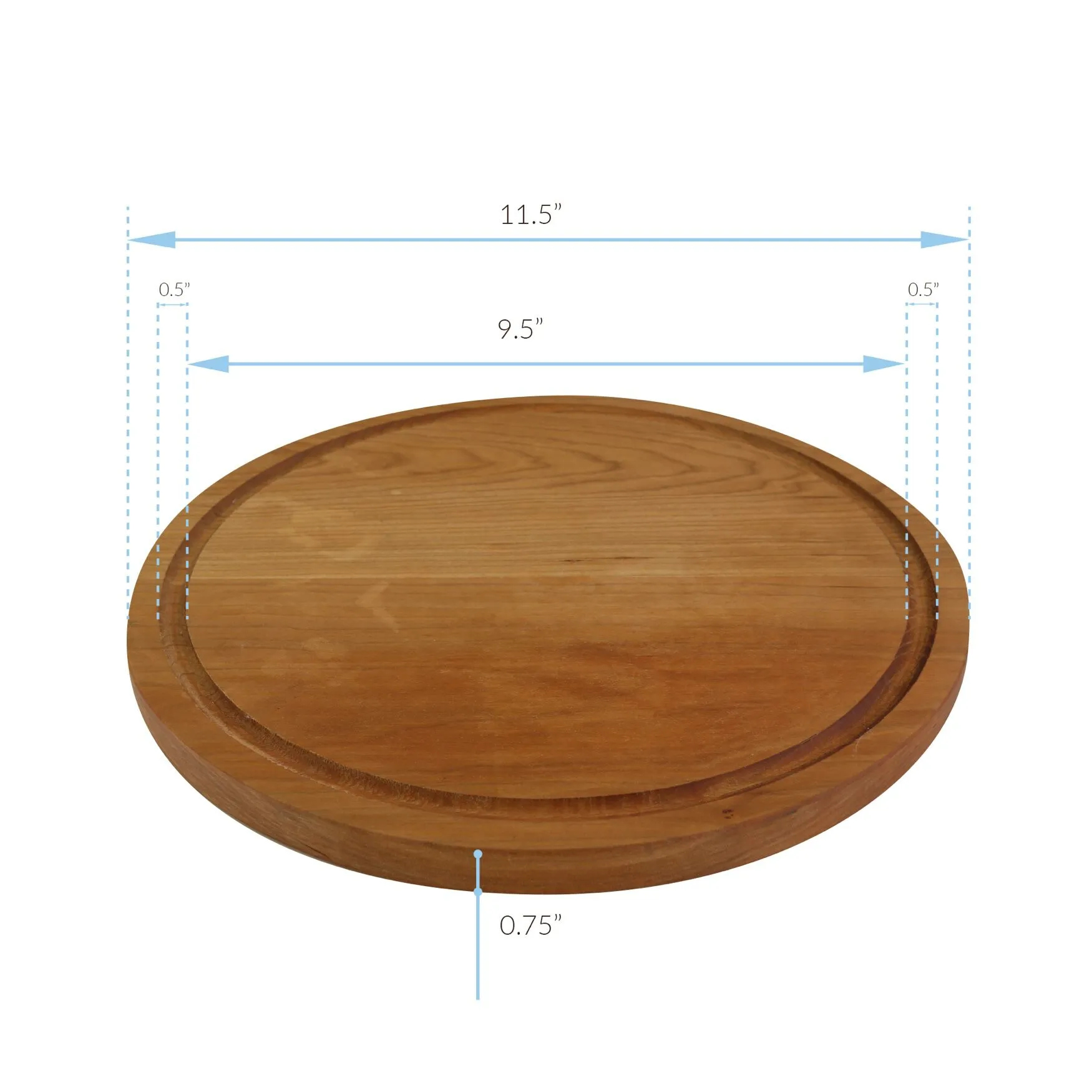 Delice Cherry Round Cutting Board with Juice Drip Groove