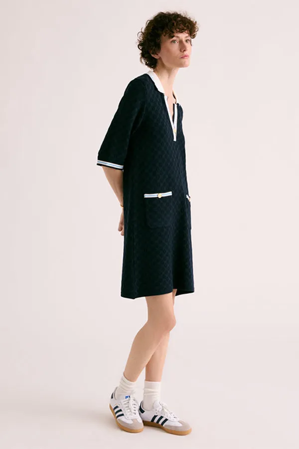 Devernois OVE JACQUARD KNIT POLO DRESS