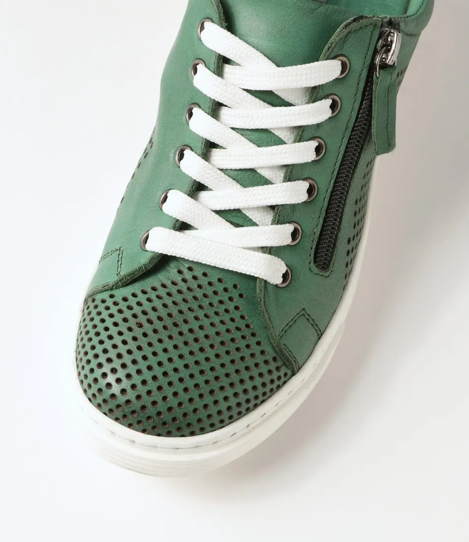 DIANA FERRARI Tenty Emerald Leather Sneakers