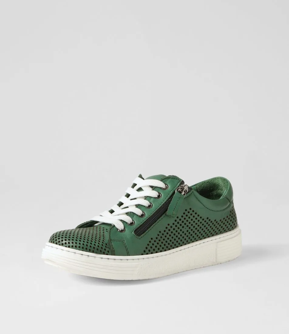 DIANA FERRARI Tenty Emerald Leather Sneakers