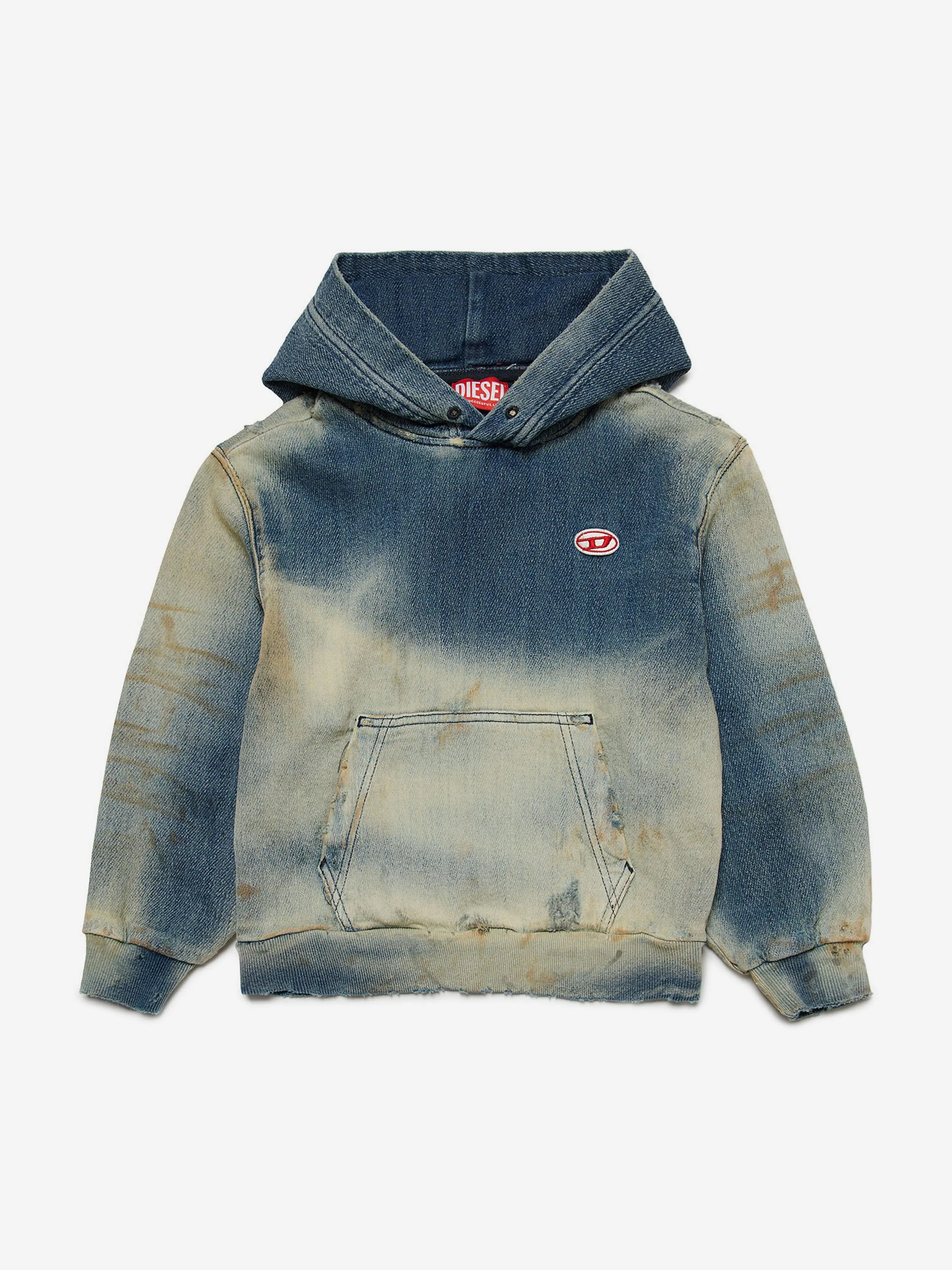 Diesel Kids Track Denim Hoodie in Blue