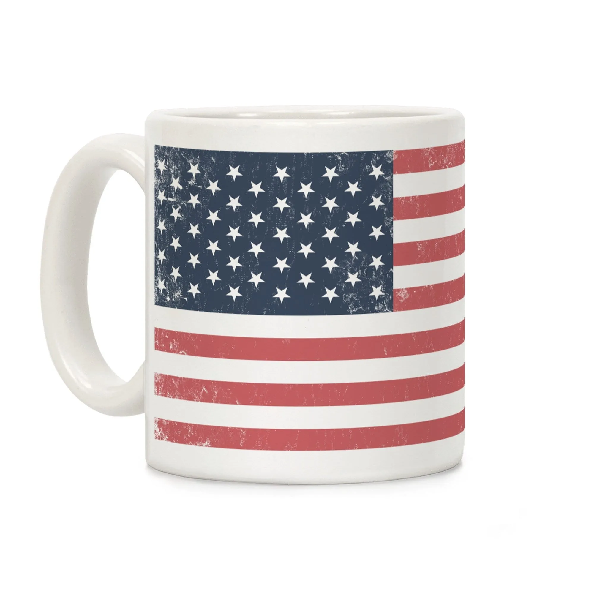 Distressed American Flag Mug Ceramic Coffee Mug by LookHUMAN