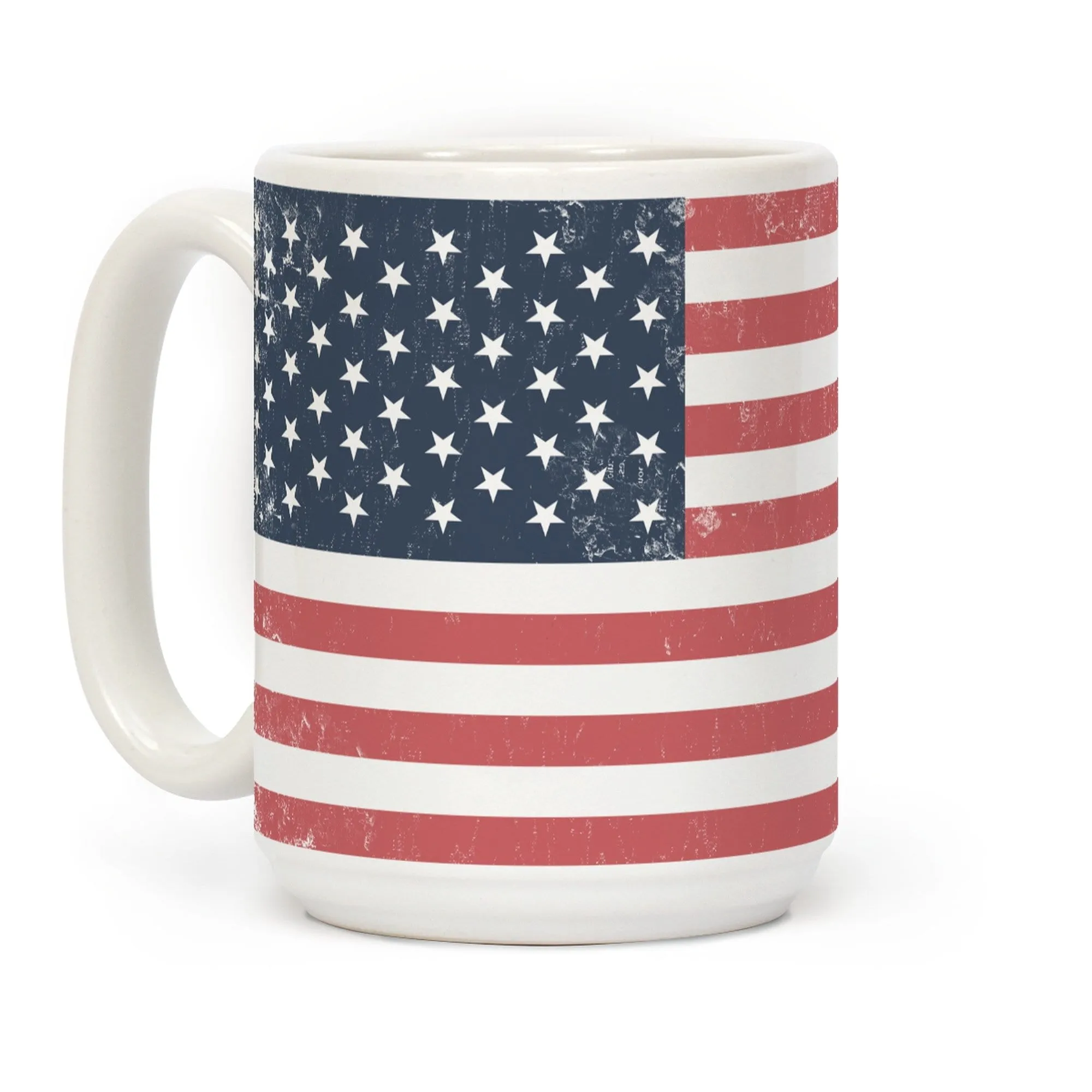 Distressed American Flag Mug Ceramic Coffee Mug by LookHUMAN