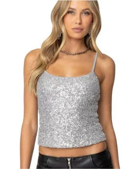 Edikted Women's Celene Sequin Tank Top