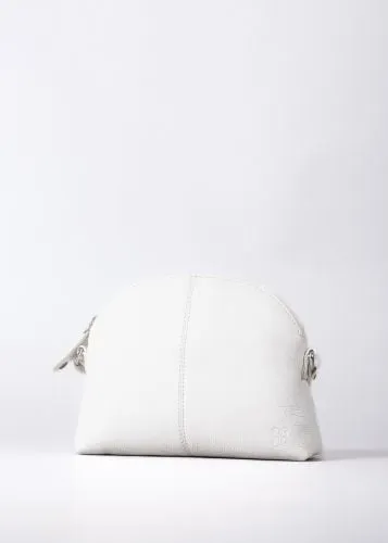 Elterwater Curved Leather Cross Body Bag in White