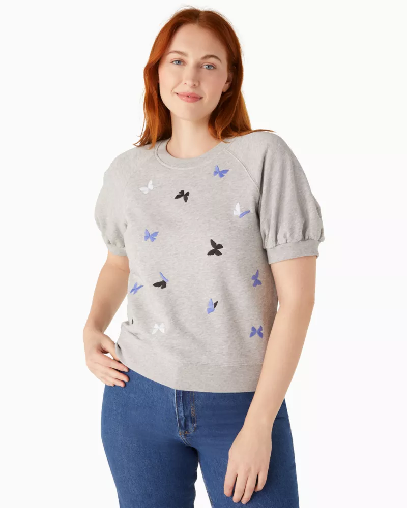 Embroidered Butterfly Pullover Sweatshirt | Kate Spade GB