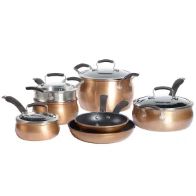 Epicurious Aluminum Nonstick 11-Piece Cookware Set in Copper