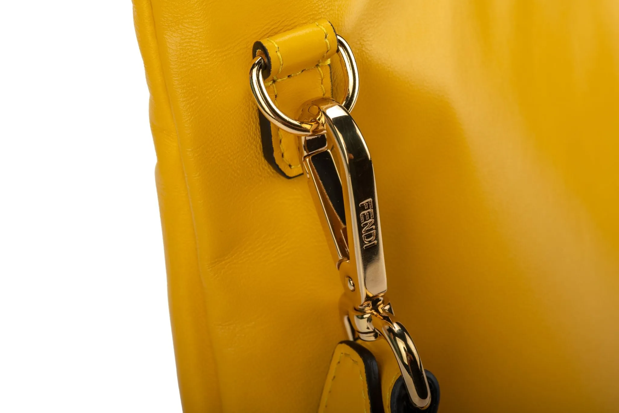 Fendi New Large Yellow Cross Body Bag