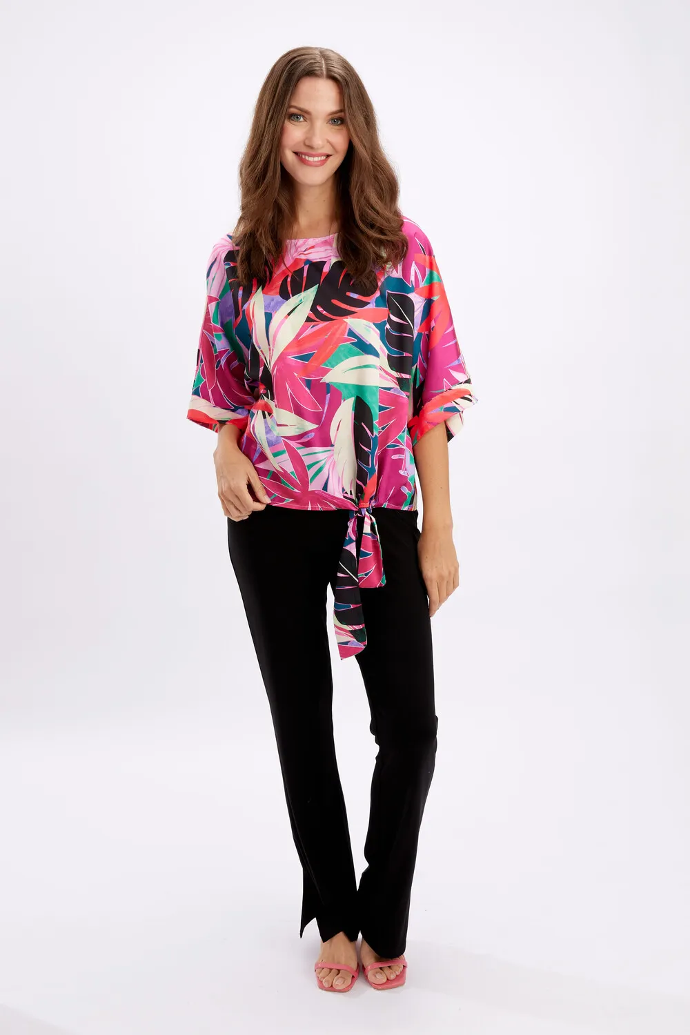 Floral Knotted Boat Neck Pullover Style 6281246149