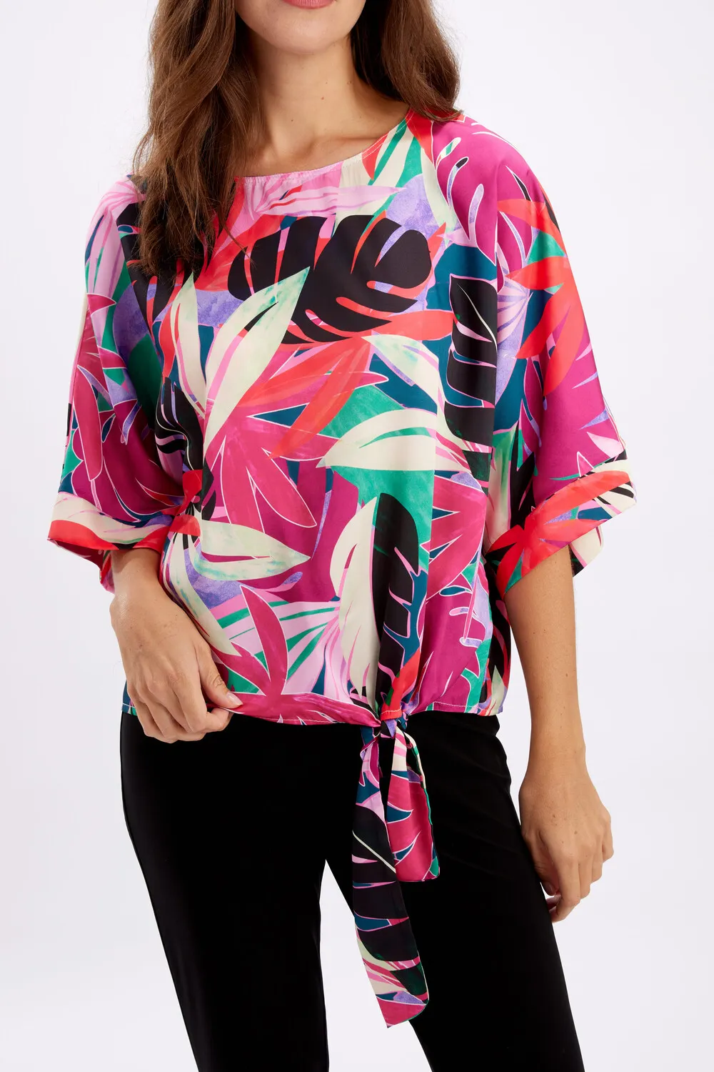 Floral Knotted Boat Neck Pullover Style 6281246149