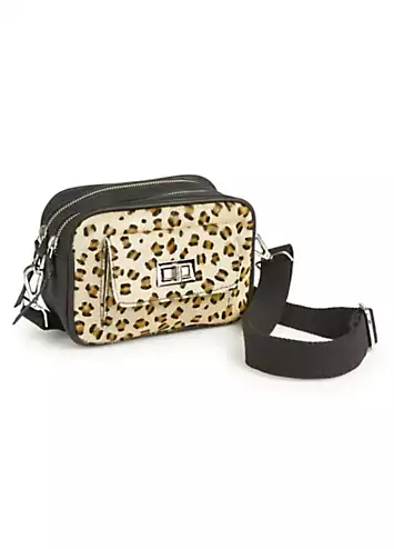 Freemans Black Leopard Cross Body Bag | Grattan