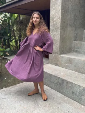 Gathered Dress - Purple