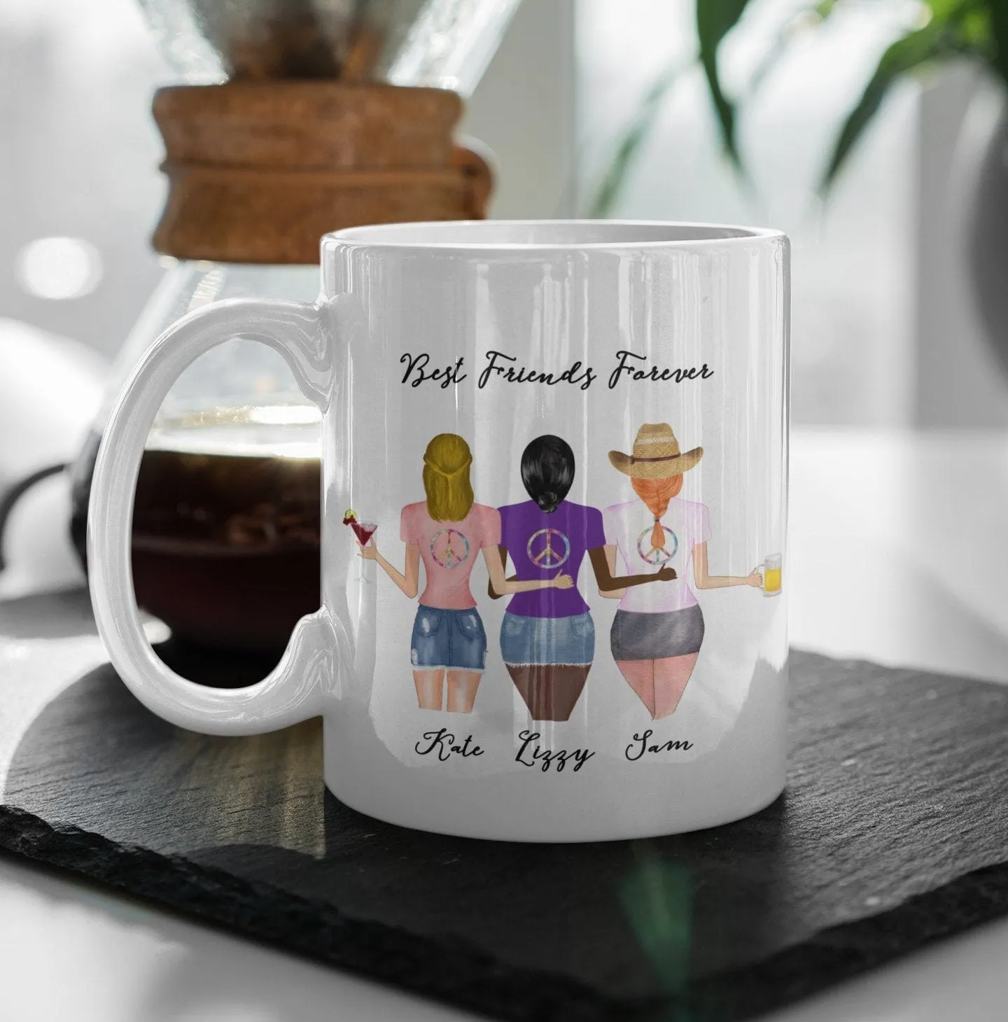 Girlfriends Mug, Coffee Mug, Personalized Mugs, Custom Friends Mug, Besties Cups