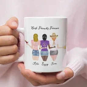 Girlfriends Mug, Coffee Mug, Personalized Mugs, Custom Friends Mug, Besties Cups